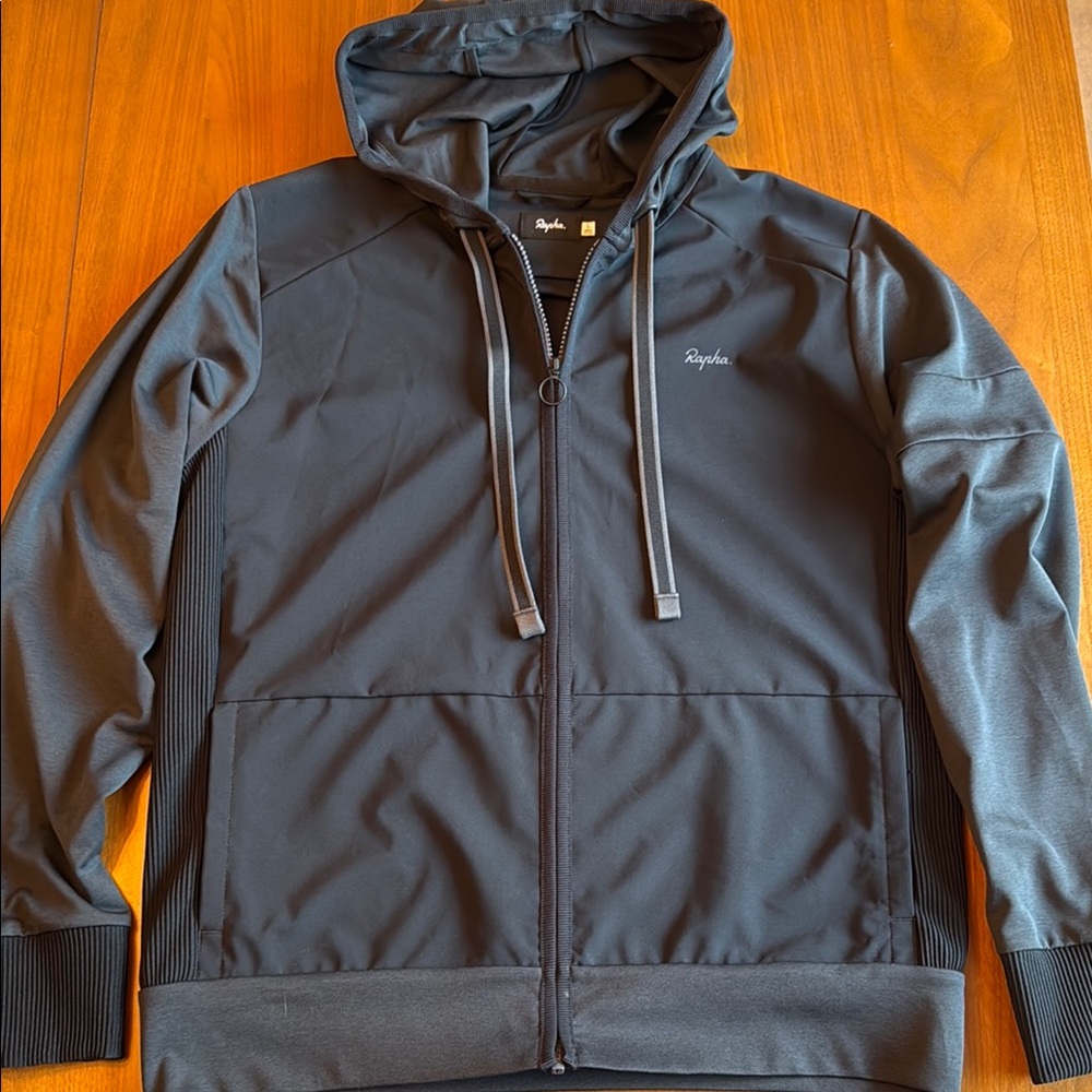 Rapha Black Full-Zip Sweatshirt/Jacket with Water-Repellant Material (Mens Large